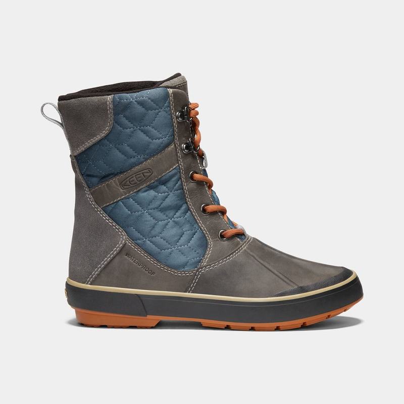 Keen Elsa II Waterproof Quilted - Kadın Kışlık Bot - Koyu Gri/Mavi - Türkiye (942653VQH)